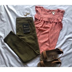 💚💐Jcrew Green Toothpick Pants 💐💚